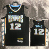 2022-23 Grizzlies MORANT #12 Black City Edition Top Quality Hot Pressing NBA Jersey