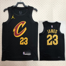 2022-23 Cleveland Cavaliers JAMES #23 Black Top Quality Hot Pressing NBA Jersey (Trapeze Edition)