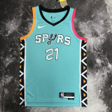 2022-23 Sa Spurs DUNCAN #21 Blue City Edition Top Quality Hot Pressing NBA Jersey