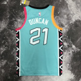 2022-23 Sa Spurs DUNCAN #21 Blue City Edition Top Quality Hot Pressing NBA Jersey