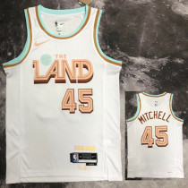 2022-23 Cleveland Cavaliers MITCHELL #45 White City Edition Top Quality Hot Pressing NBA Jersey