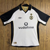 2001-2002 Man Utd 100th Centenary White Black Retro Soccer Jersey