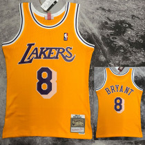 1997 LAKERS BRYANT #8 Yellow Retro Top Quality Hot Pressing NBA Jersey(圆领)