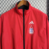 2022-23 Argentina Black Red Double Sided Windbreaker 三星(双面风衣)