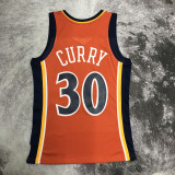 2010 WARRIORS CURRY #30 Orange Retro Top Quality Hot Pressing NBA Jersey