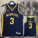 2022-23 WARRIORS POOLE #3 Dark blue Top Quality Hot Pressing NBA Jersey (Trapeze Edition)