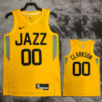 2022-23 JAZZ CLARKSON #00 Yellow Top Quality Hot Pressing NBA Jersey