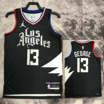 2022-23 Clippers GEORGE #13 Black Top Quality Hot Pressing NBA Jersey (Trapeze Edition)