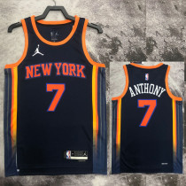 2022-23 KNICKS ANTHONY #7 Black Top Quality Hot Pressing NBA Jersey (Trapeze Edition) 飞人版