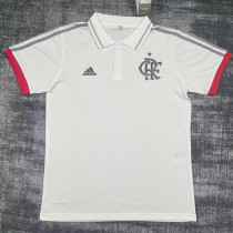 2023-24 Flamengo White Polo Short Sleeve (红袖边)