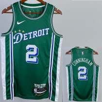 2022-23 Pistons CUNNINGHAM #2 Green City Edition Top Quality Hot Pressing NBA Jersey