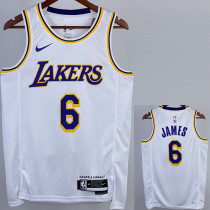 2022-23 LAKERS JAMES #6 White Top Quality Hot Pressing NBA Jersey(圆领)