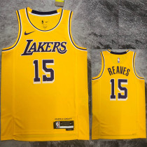 2022-23 LAKERS REAVES #15 Yellow Top Quality Hot Pressing NBA Jersey(圆领)