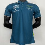 2023 F1 Aston Martin Polo Green Racing Suit(有领)