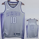 2022-23 Kings SABONIS #10 Grey City Edition Top Quality Hot Pressing NBA Jersey