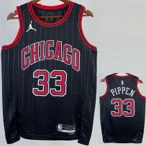 2022-23 BULLS PIPPEN #33 Black Top Quality Hot Pressing NBA Jersey (Trapeze Edition) 飞人版