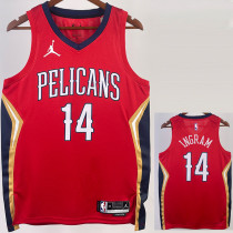 2022-23 Pelicans INGRAM #14 Red Top Quality Hot Pressing NBA Jersey (Trapeze Edition) 飞人版