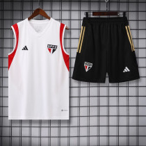 2023-24 Sao Paulo White Tank top and shorts suit