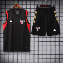 2023-24 Sao Paulo Black Tank top and shorts suit