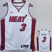 2022-23 HEAT WADE #3 White Top Quality Hot Pressing NBA Jersey (V领）