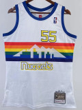 1991-92 Nuggets MUTOMBO #55 White Retro Top Quality Hot Pressing NBA Jersey