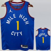 2020-21 Nuggets PORTER JR. #1 Blue Top Quality Hot Pressing NBA Jersey (Trapeze Edition) 飞人版