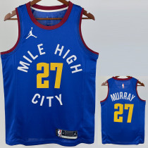 2020-21 Nuggets MURRAY #27 Blue Top Quality Hot Pressing NBA Jersey (Trapeze Edition) 飞人版