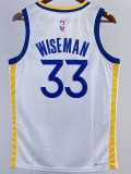 2022-23 WARRIORS WISEMAN #33 White Top Quality Hot Pressing NBA Jersey (V领)