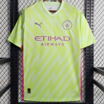 2023-24 Man City Fluorescent  Yellow GoalKeeper Soccer Jersey