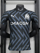 2023-24 Marseille Black Grey GoalKeeper Player Version Soccer Jersey