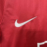 2007-2008 Man Utd home Red long sleeve Retro soccer jersey (长袖)(带胸前决赛字)