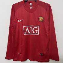 2007-2008 Man Utd Home Long sleeve Retro soccer jersey (长袖)