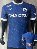 2023-24 Marseille Away Player Version Soccer Jersey (Print all Sponsor)