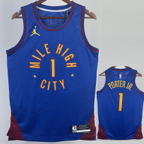 2022-23 Nuggets PORTER JR. #1 Blue Top Quality Hot Pressing NBA Jersey (Trapeze Edition) 飞人版