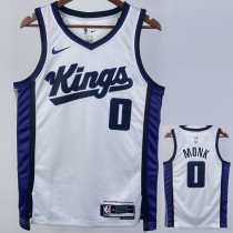 2023-24 Kings MONK #0 White Top Quality Hot Pressing NBA Jersey