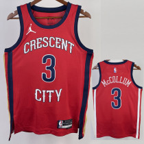 2022-23 Pelicans McCOLLUM #3 Red Top Quality Hot Pressing NBA Jersey (Trapeze Edition) 飞人版
