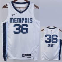 2022-23 Grizzlies SMART #36 White Top Quality Hot Pressing NBA Jersey