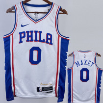 2022-23 76ERS MAXEY #0 White Top Quality Hot Pressing NBA Jersey