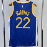 2022-23 WARRIORS WIGGINS #22 Blue Top Quality Hot Pressing NBA Jersey (V领)