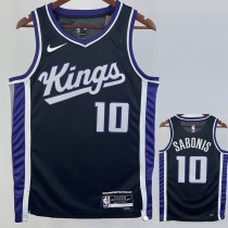 2023-24 Kings SABONIS #10 Black Top Quality Hot Pressing NBA Jersey