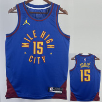 2022-23 Nuggets JOKIC #15 Blue Top Quality Hot Pressing NBA Jersey (Trapeze Edition) 飞人版
