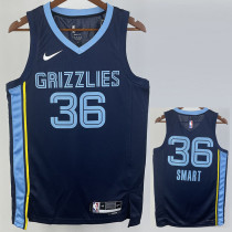 2022-23 Grizzlies SMART #36 Dark Blue Top Quality Hot Pressing NBA Jersey