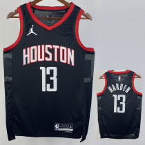 2023-24 Rockets HARDEN #13 Black Top Quality Hot Pressing NBA Jersey (Trapeze Edition)飞人版
