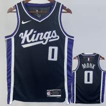 2023-24 Kings MONK #0 Black Top Quality Hot Pressing NBA Jersey
