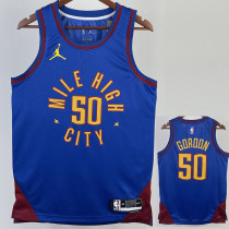 2022-23 Nuggets GORDON #50 Blue Top Quality Hot Pressing NBA Jersey (Trapeze Edition) 飞人版