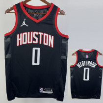 2023-24 Rockets WESTBROOK #0 Black Top Quality Hot Pressing NBA Jersey (Trapeze Edition)飞人版