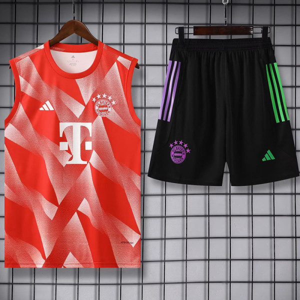 2023-24 Bayern Red Tank top and shorts suit