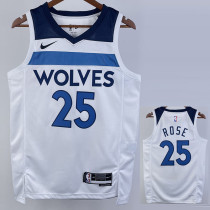 2022-23 Timberwolves ROSE #25 White Top Quality Hot Pressing NBA Jersey