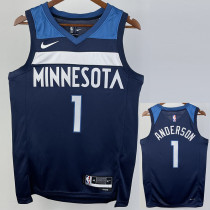 2022-23 Timberwolves ANDERSON #1 Blue Top Quality Hot Pressing NBA Jersey
