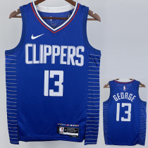 2022-23 Clippers GEORGE #13 Blue Top Quality Hot Pressing NBA Jersey